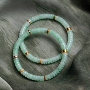 Jadeite and Gold Diamond Bracelet