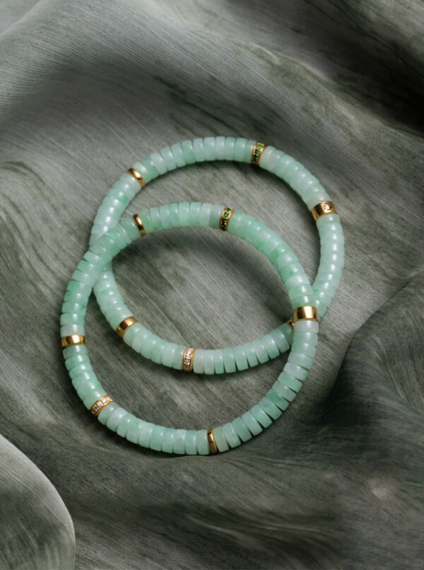 Jadeite and Gold Diamond Bracelet
