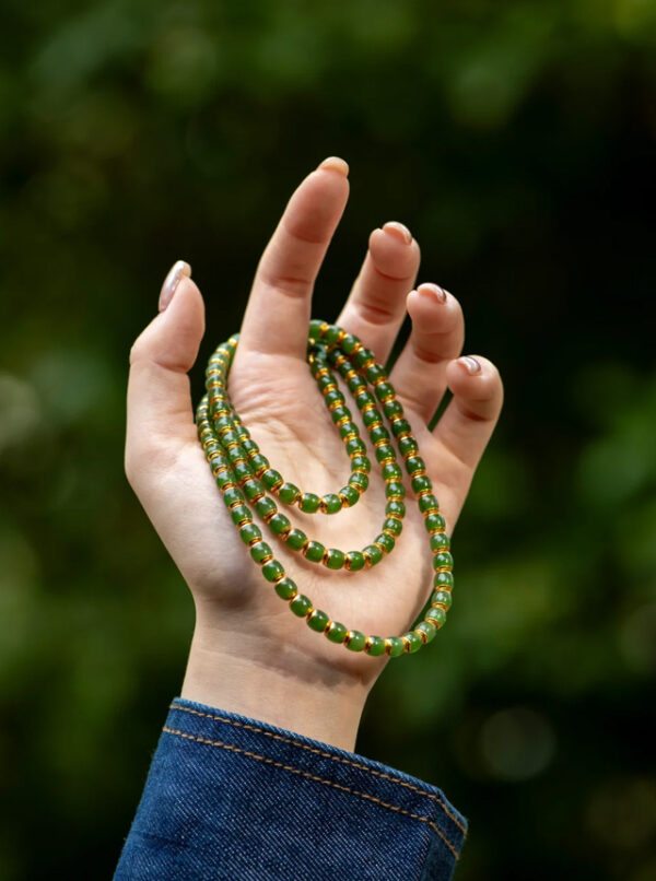Jadeite and White Gold Diamond Bracelet
