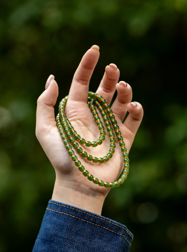 Jadeite and White Gold Diamond Bracelet