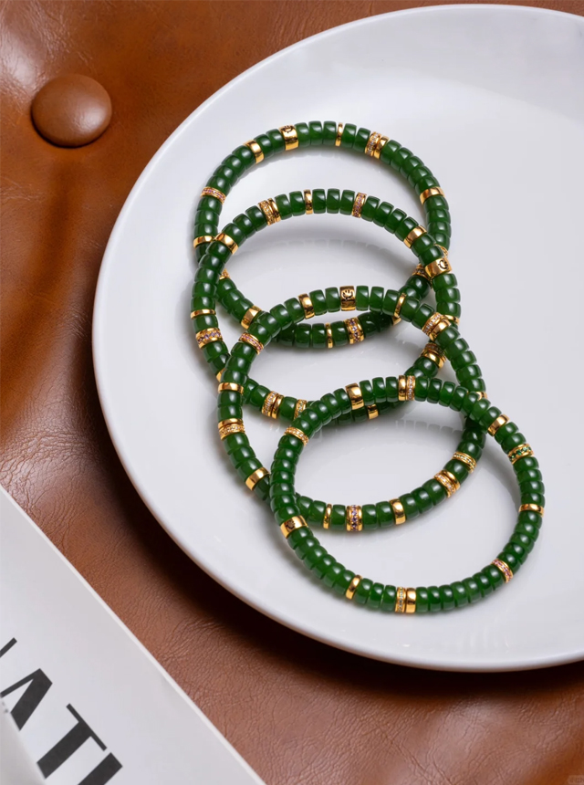 spinach green gold diamond bracelet