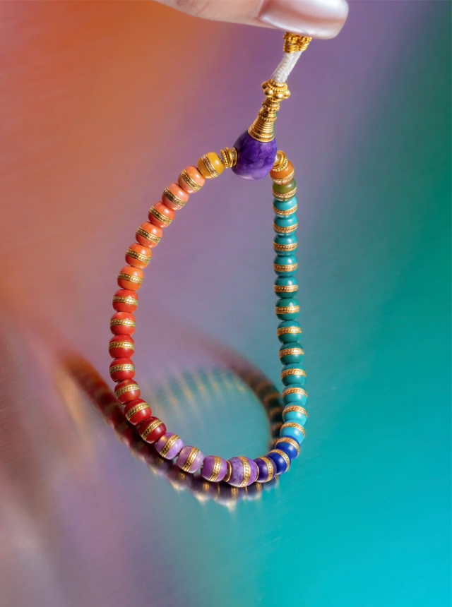 rainbow burger bracelet