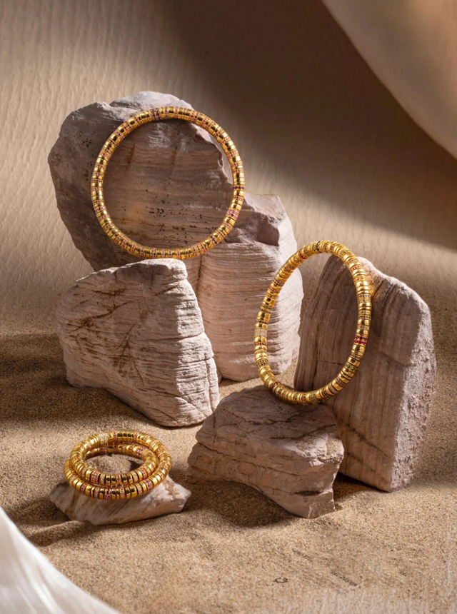 gold and colored diamond bracelet