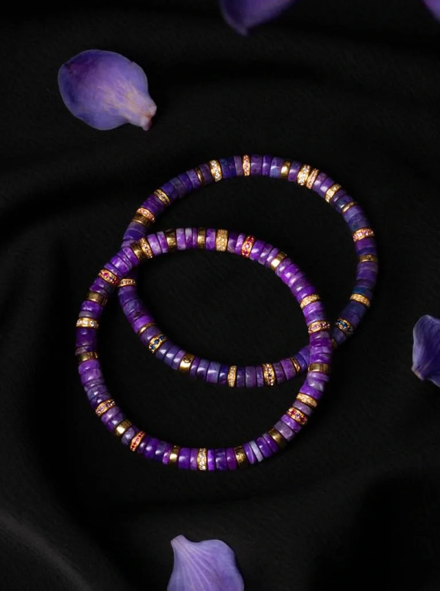 purple gold diamond bracelet