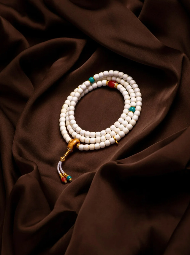 white wax rosary set