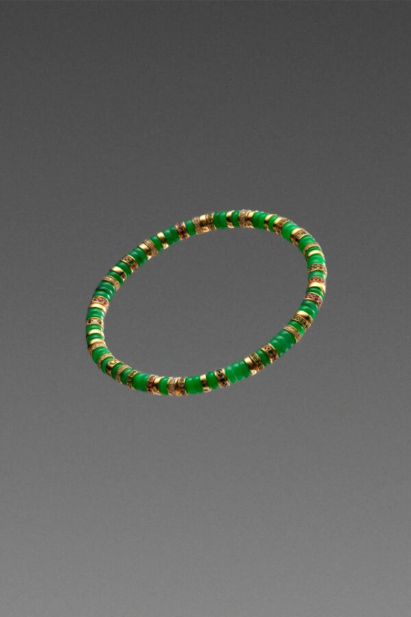 Jadeite and Gold Diamond Bracelet
