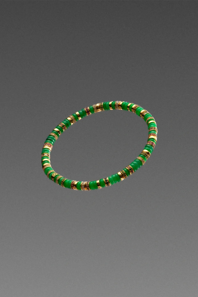 Jadeite and Gold Diamond Bracelet