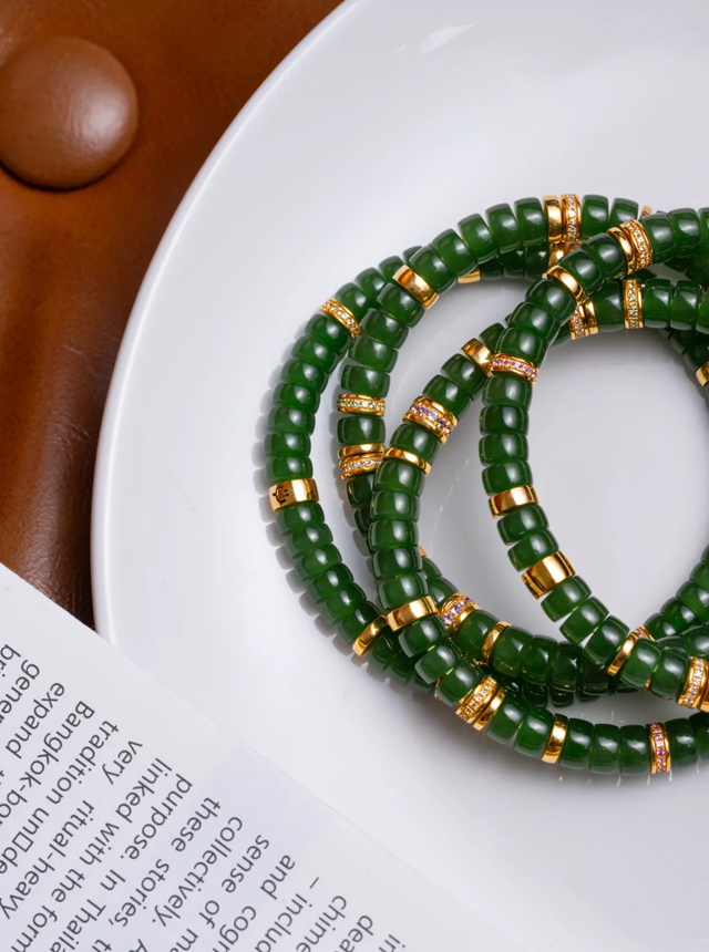 spinach green gold diamond bracelet