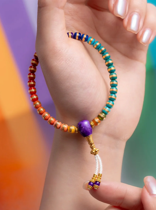 rainbow burger bracelet
