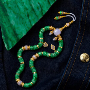 jadeite large intestine gold diamond bracelet
