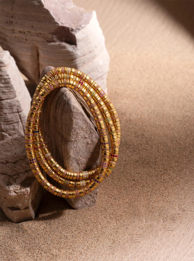 gold and colored diamond bracelet