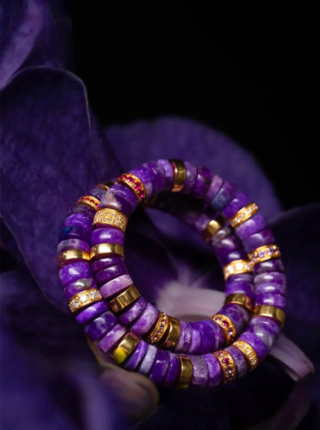 purple gold diamond bracelet