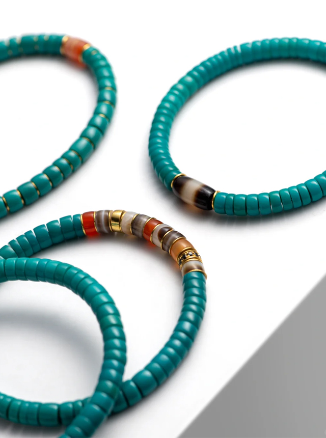 turquoise and gold diamond bracelet