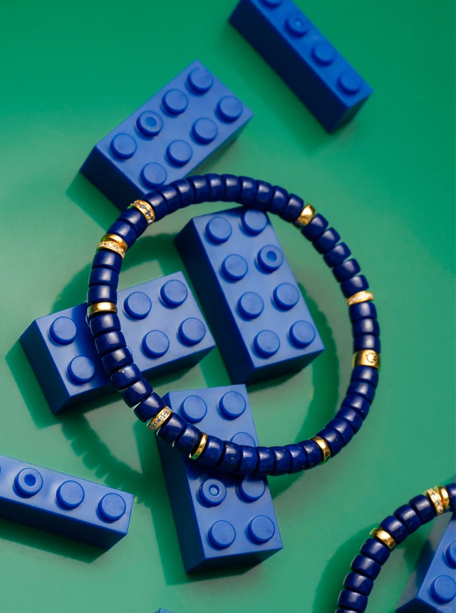 lapis lazuli and gold diamond bracelet