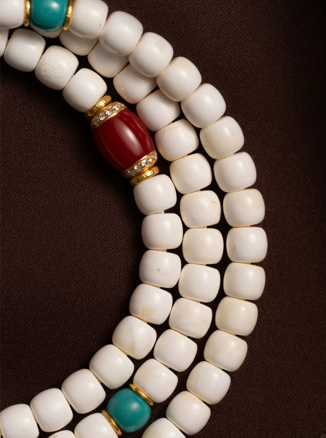 white wax rosary set