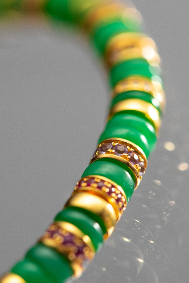 Jadeite and Gold Diamond Bracelet - 图片 2