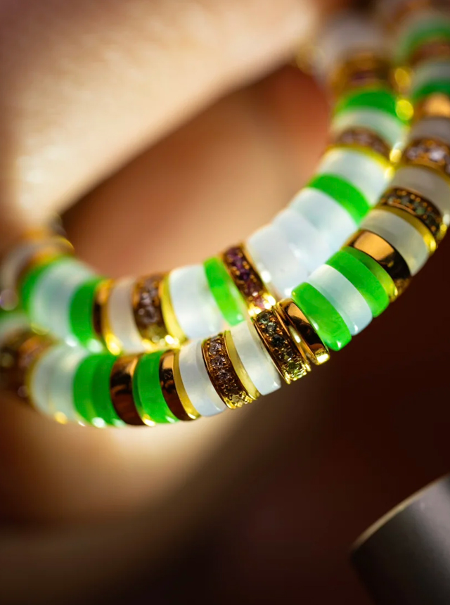 jadeite and gold diamond bracelet