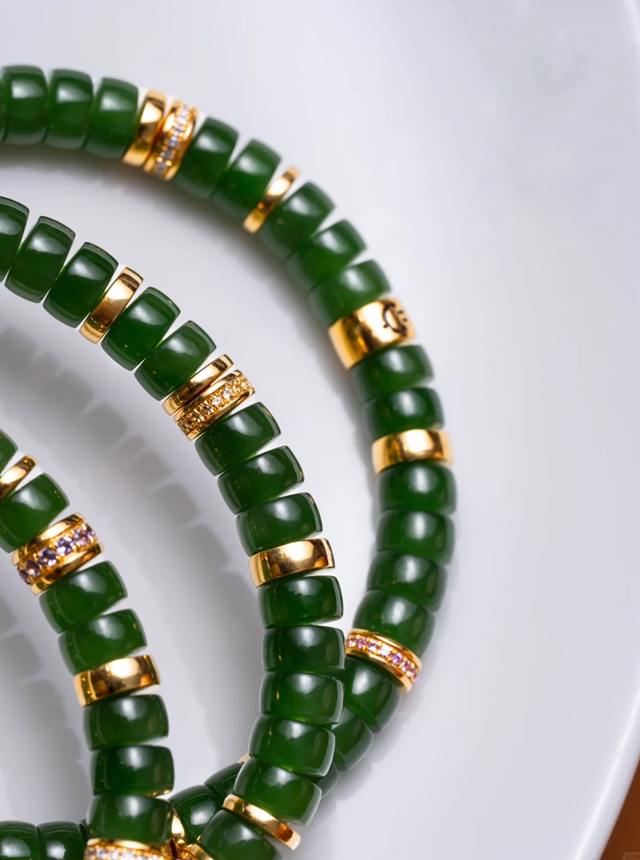 spinach green gold diamond bracelet