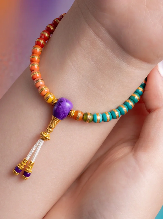 rainbow burger bracelet