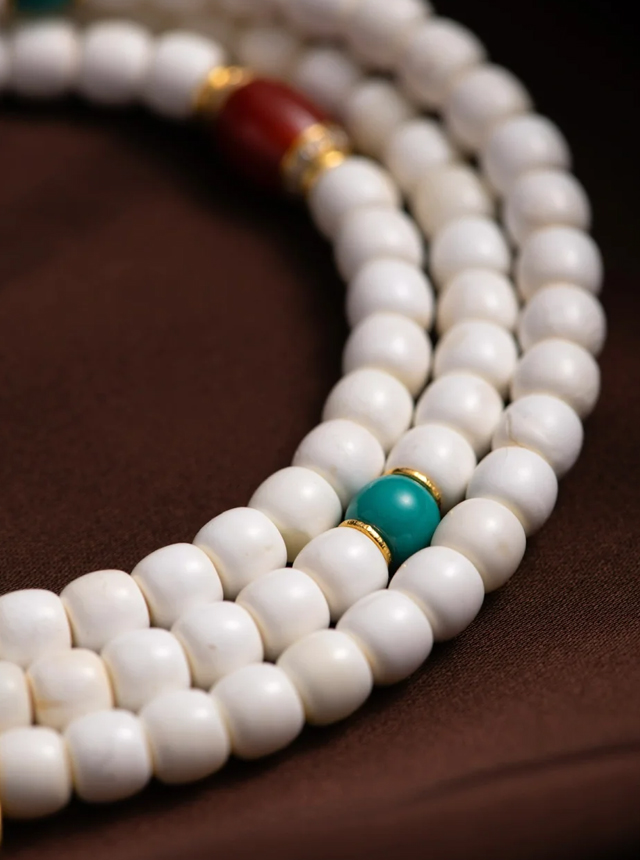 white wax rosary set
