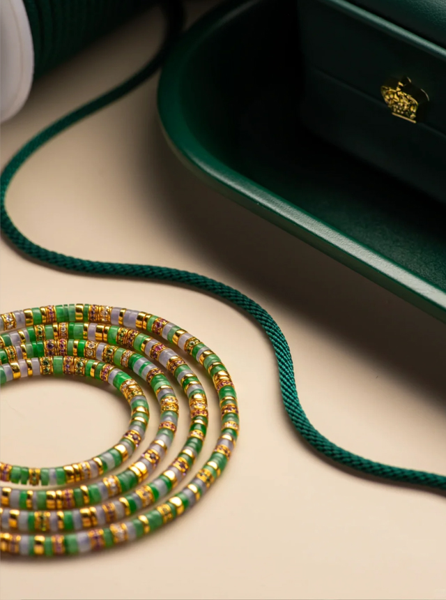 jadeite and gold diamond 108 piece set bracelet
