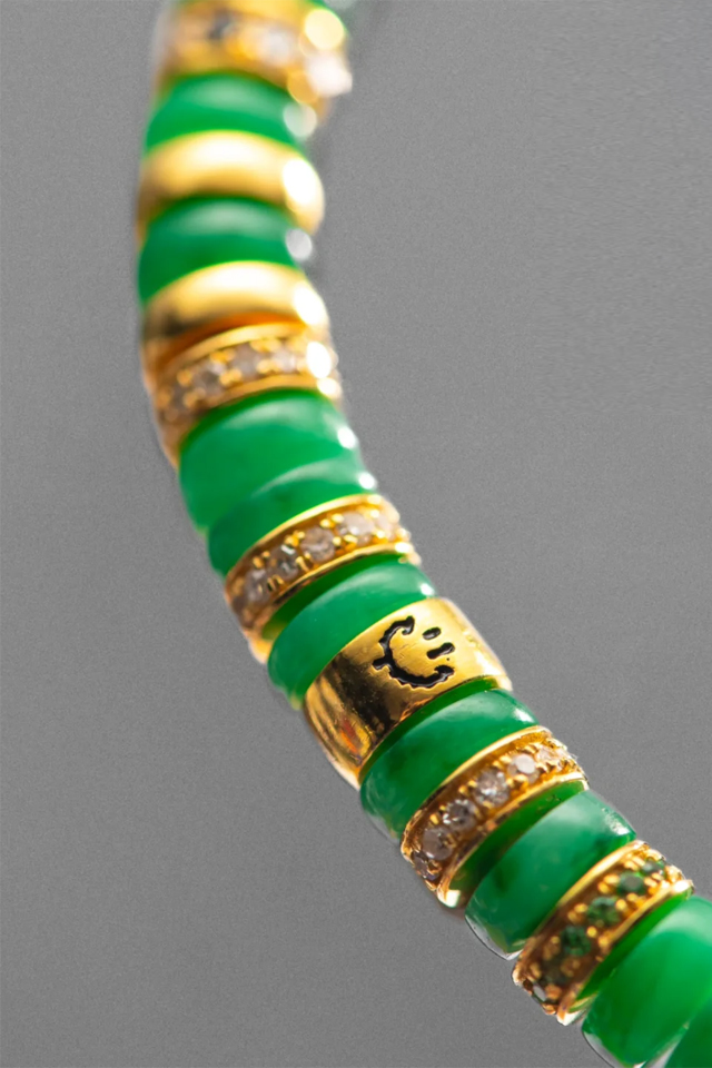 Jadeite and Gold Diamond Bracelet - 图片 3