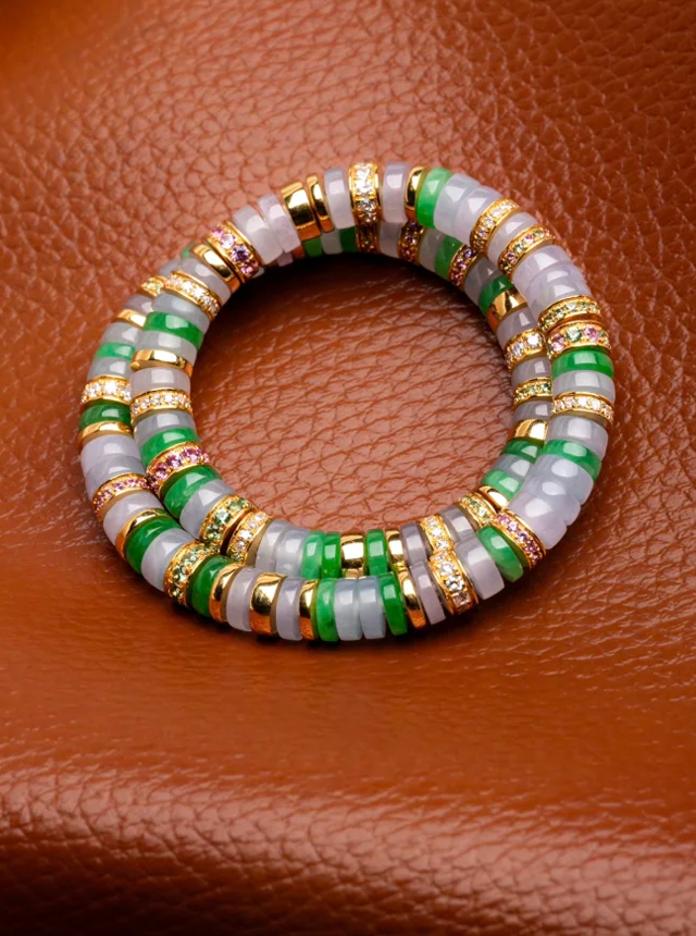 jadeite and gold diamond bracelet