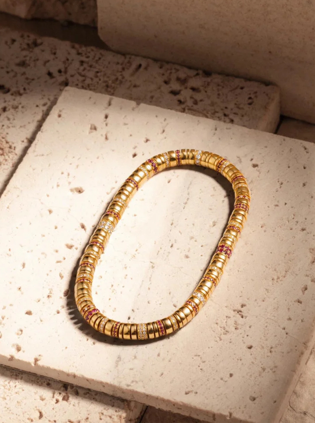gold and colored diamond bracelet