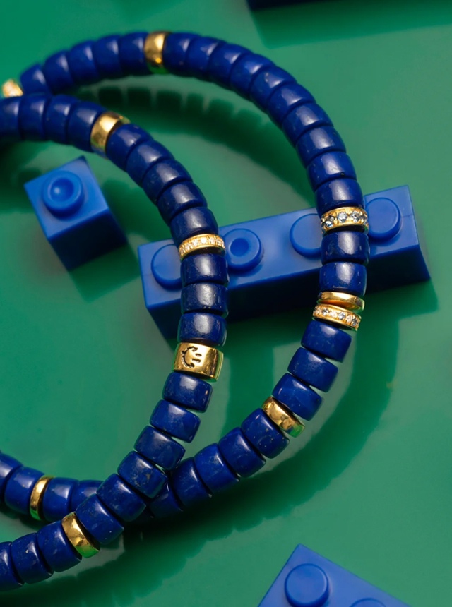 lapis lazuli and gold diamond bracelet