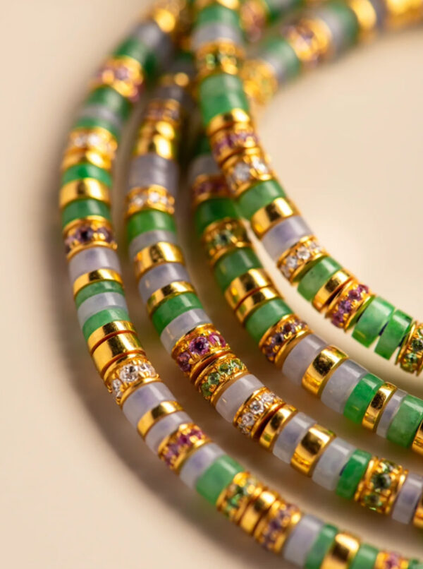 jadeite and gold diamond 108 piece set bracelet