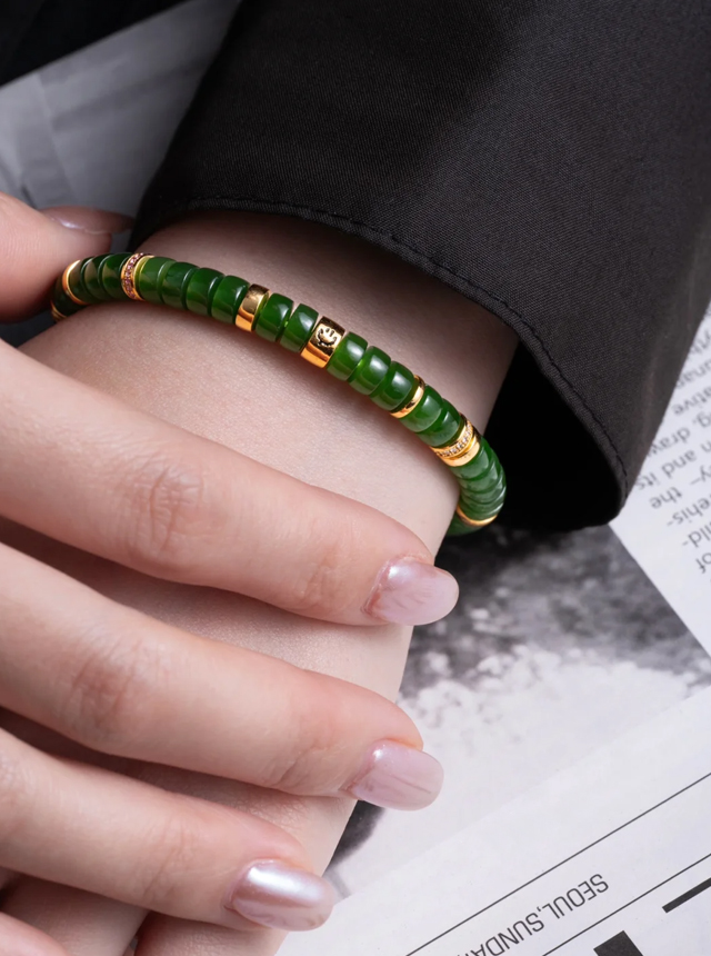 spinach green gold diamond bracelet