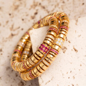 gold and colored diamond bracelet