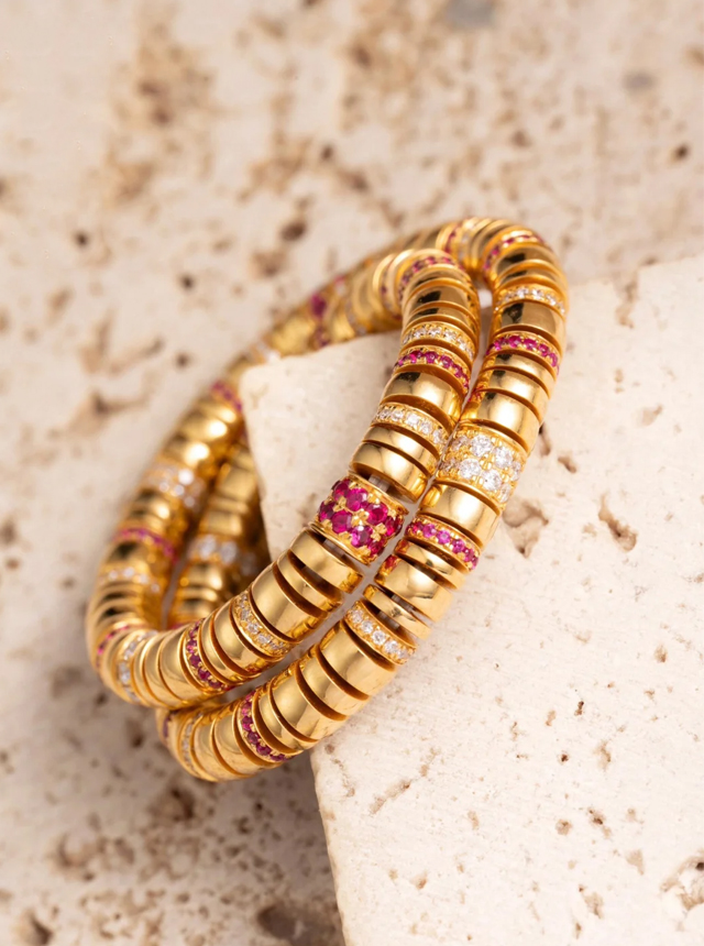 gold and colored diamond bracelet