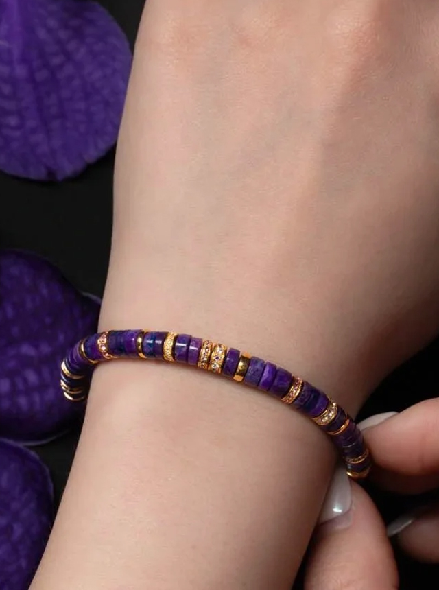 purple gold diamond bracelet