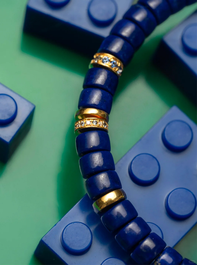 lapis lazuli and gold diamond bracelet