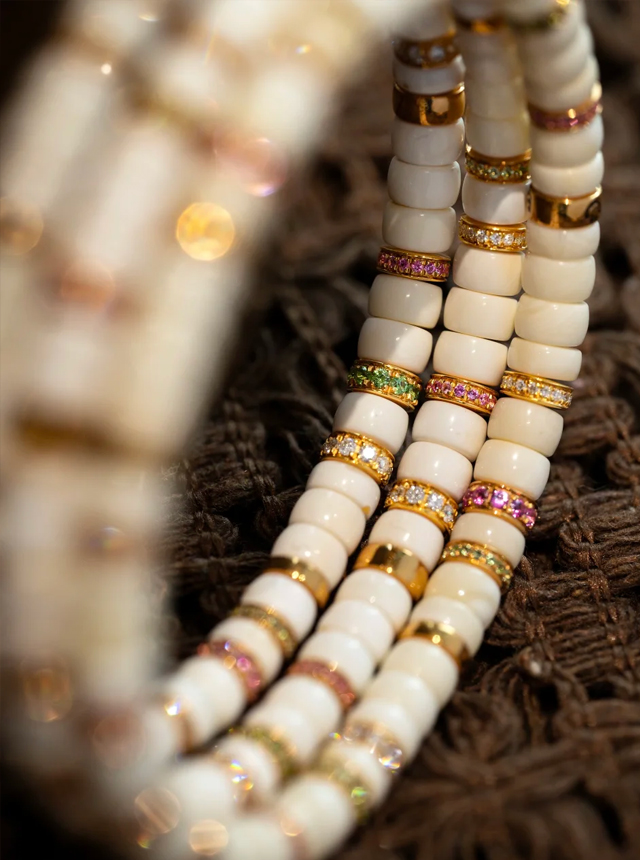 milk coffee amber and gold diamond bracelet