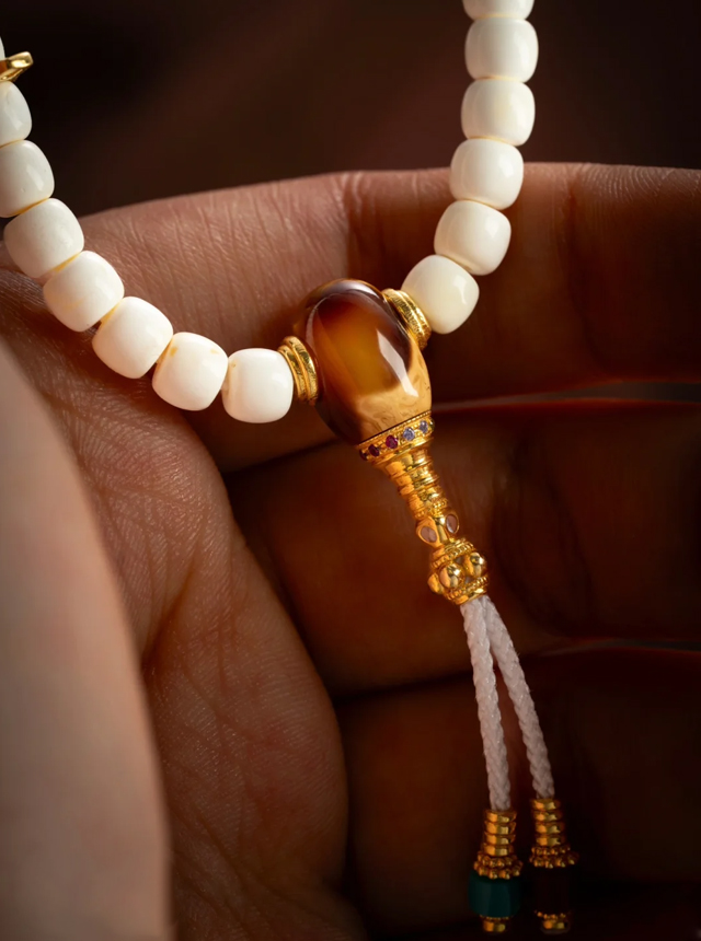 white wax rosary set