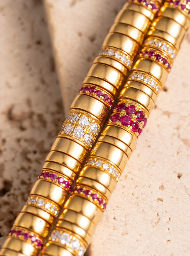 gold and colored diamond bracelet