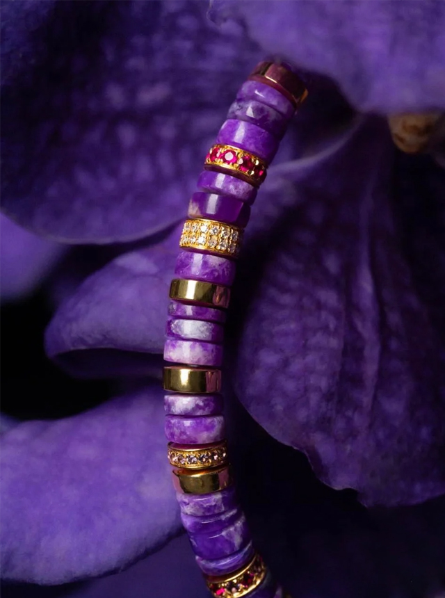 purple gold diamond bracelet