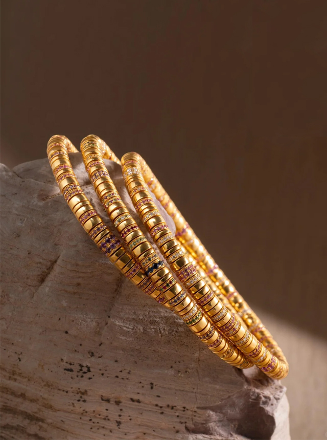 gold and colored diamond bracelet