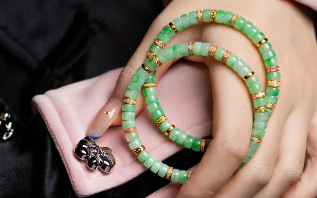 Jadeite and Diamond Bracelet