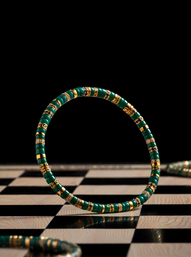 turquoise and gold diamond bracelet
