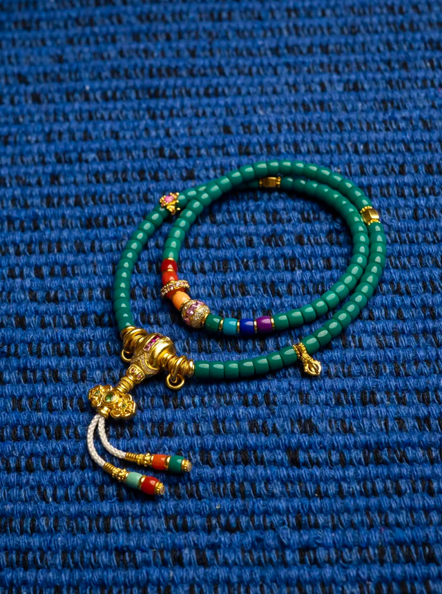 vintage oily green rainbow bracelet