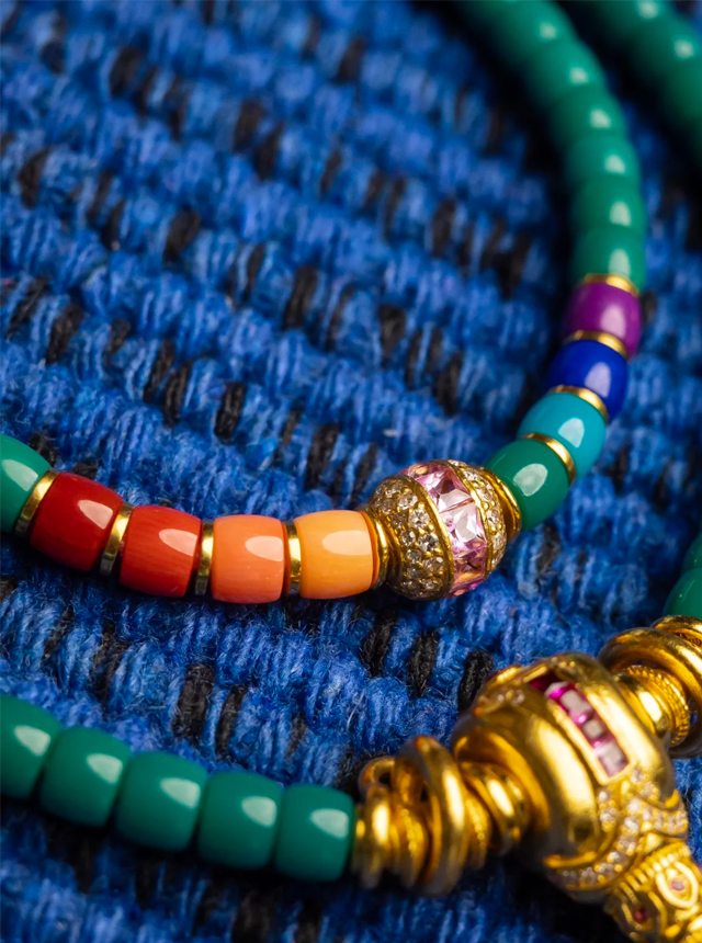 vintage oily green rainbow bracelet