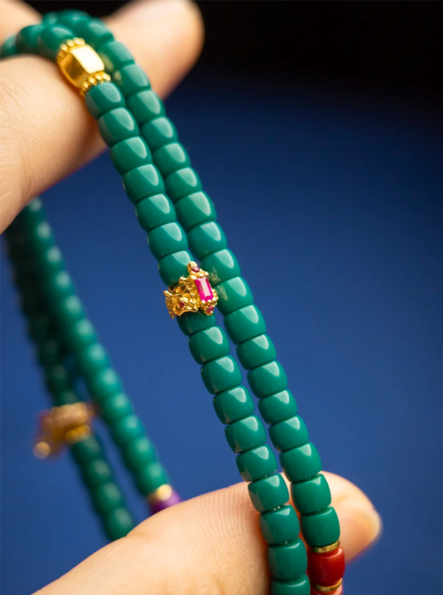 vintage oily green rainbow bracelet