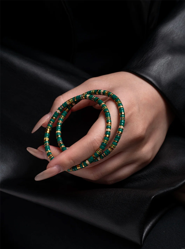turquoise and gold diamond bracelet