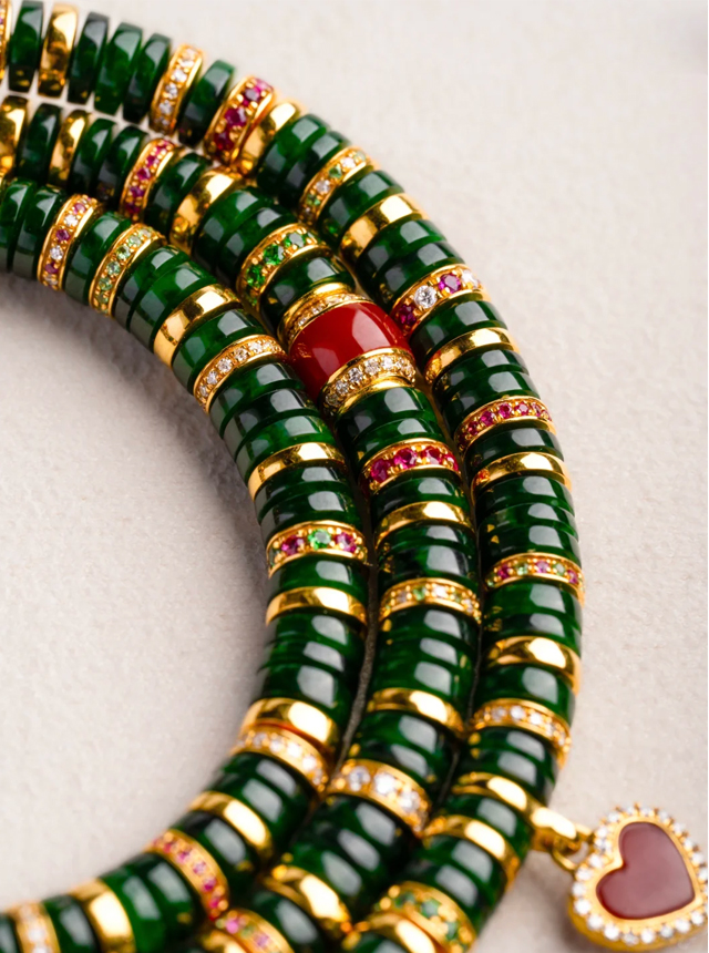 jadeite and gold diamond bracelet