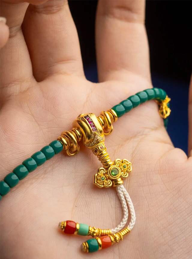 vintage oily green rainbow bracelet