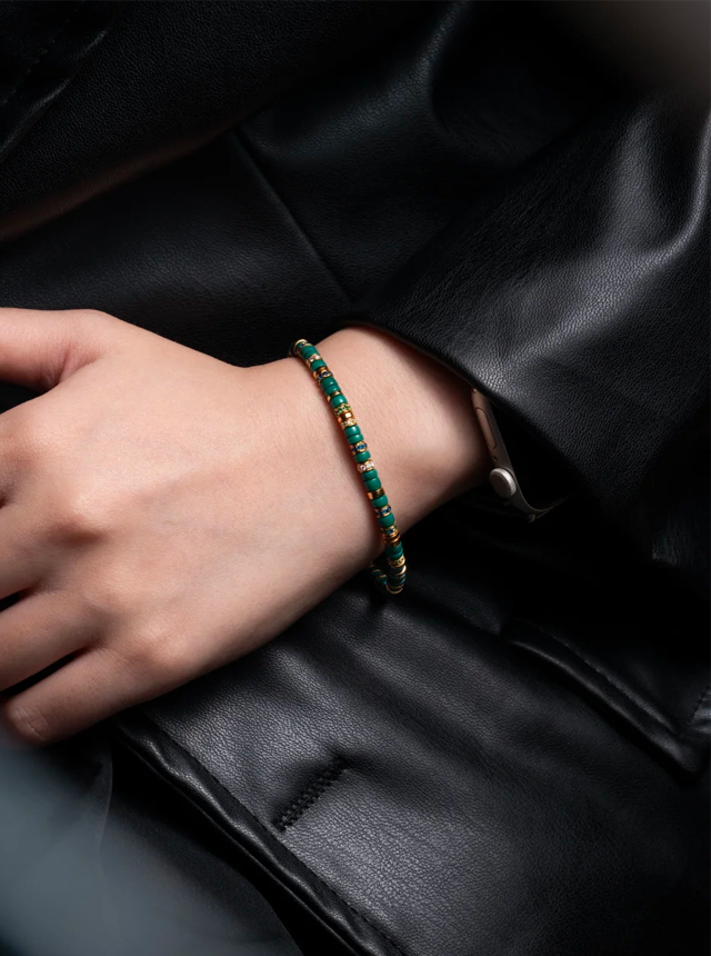 turquoise and gold diamond bracelet