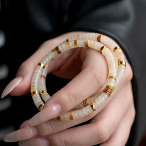 Hotan Jade and Gold Diamond Bracelet